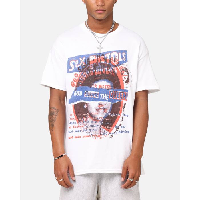 Sex Pistols 【 Save The Queen T-Shirt Mens White 】 プルオーバー メンズ 白いこと 白いこと