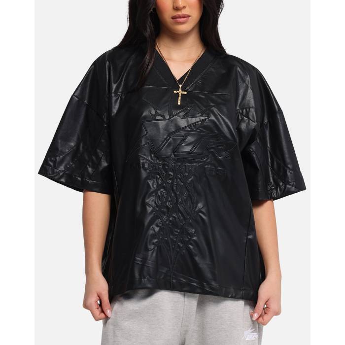 Loiter 【 Vegan Leather Football Top Womens Black 】 レザー フットボール レディース 黒色 ブラック