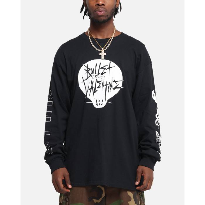 Bullet For My Valentine 【 Parasite Long Sleeve T-Shirt Mens Black 】 Sleeve 捩り プルオーバー メンズ 黒いこと 黒いこと