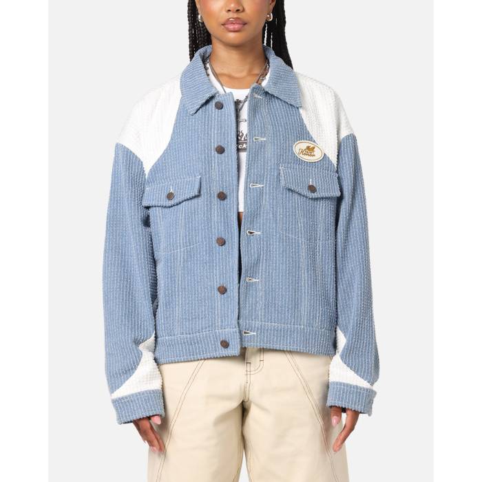 Honor The Gift 【 Color Blocked Trucker Jacket Womens Indigo 】 トラッカー Jacket ジャケット レディース 藍色・インディゴ