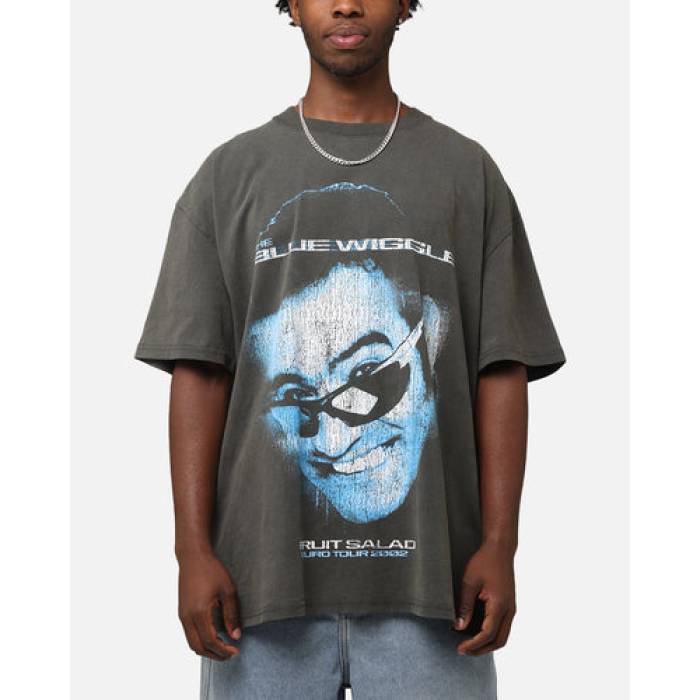 Goat Crew 【 X The Wiggles Blue Wiggle Heavy T-Shirt Mens Black Wash 】 青味 青味 プルオーバー メンズ 黒いこと 黒いこと