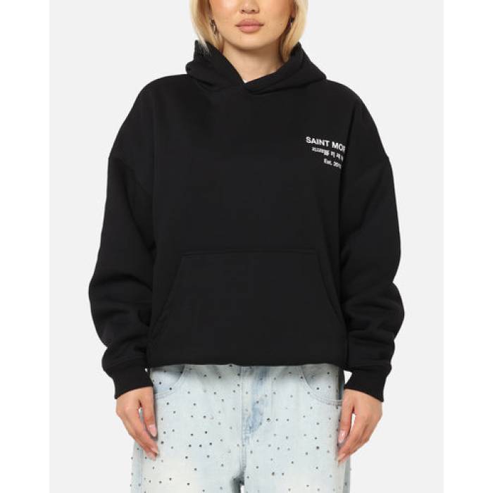 Saint Morta 【 Muerte Boxy Hoodie Womens Black 】 フーディー パーカー レディース 黒いこと 黒いこと