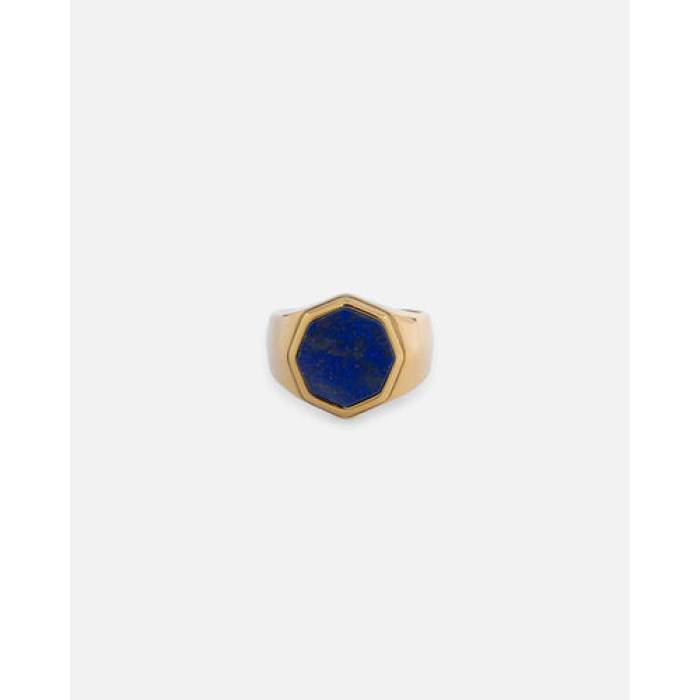 Saint Morta 【 Lapis Octagon Signet Ring Mens Gold 】 メンズ ゴールド