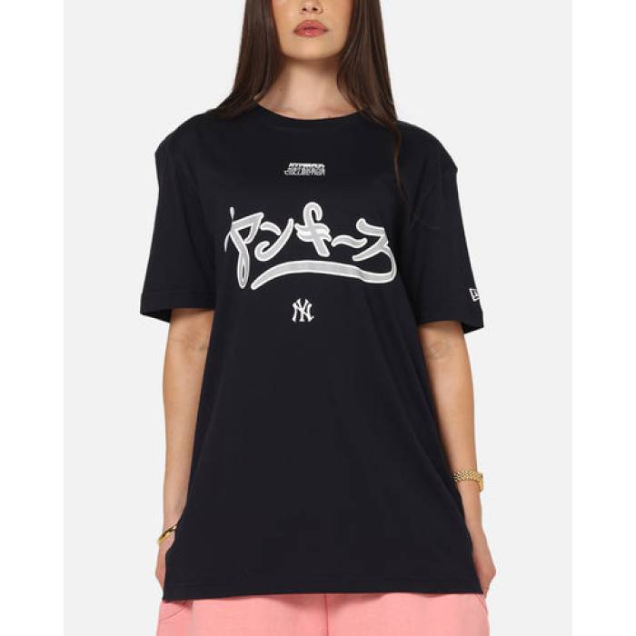 ニュー内鰓 New Era 【 New York Yankees \u0027Hyperfly Katakana X Mlb\u0027 T-Shirt Womens Navy 】 ヤンキース プルオーバー レディース 紺色 米国海軍