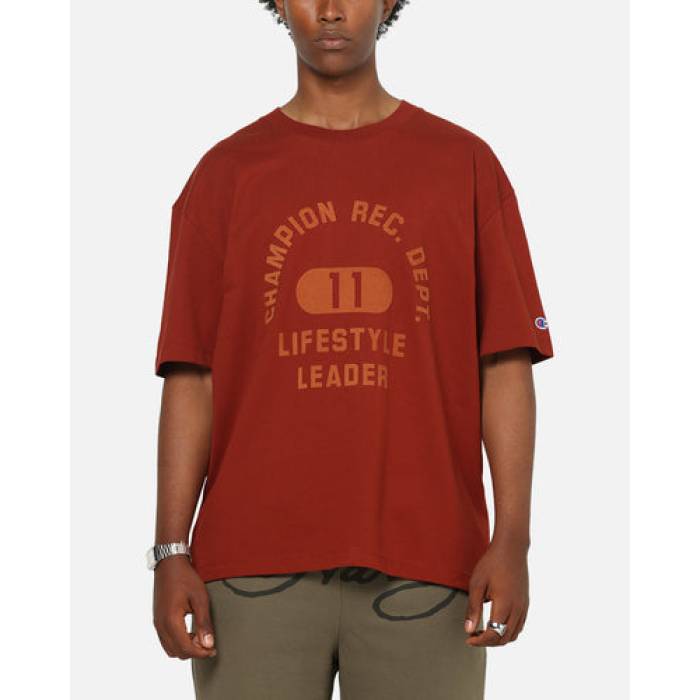 チャンピオン Champion 【 Heritage Flocked Graphic T-Shirt Mens Sumac 】 グラフィック Tシャツ メンズ