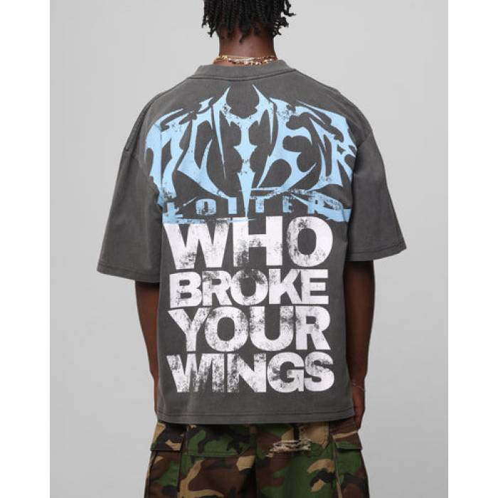 Loiter 【 Angel Number Vintage T-Shirt Mens Charcoal 】 vintage ビンテージ・ヴィンテージ プルオーバー メンズ 濃灰色