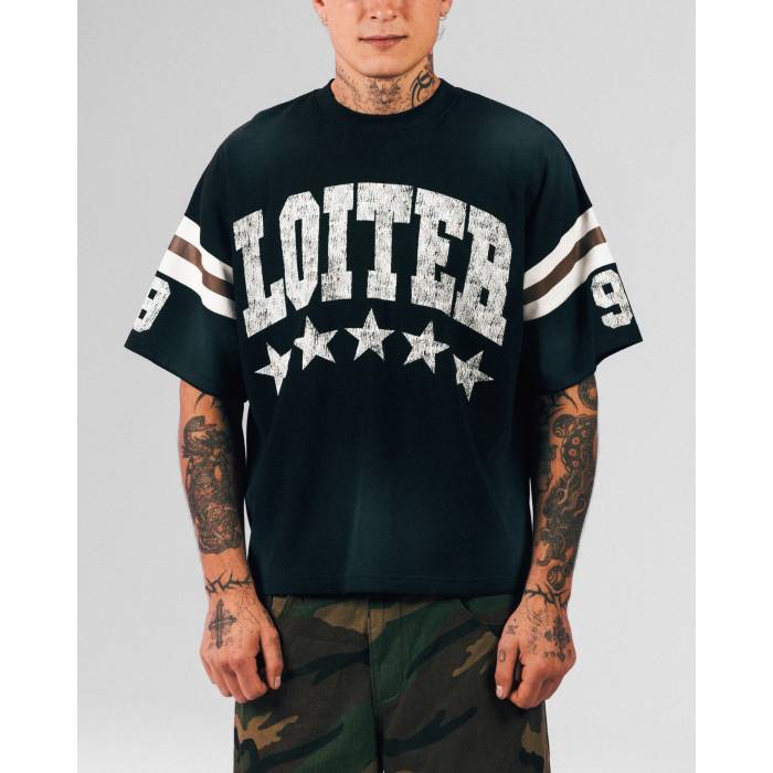 Loiter 【 Star Jersey T-Shirt Mens Black 】 プルオーバー プルオーバー メンズ 黒いこと 黒いこと