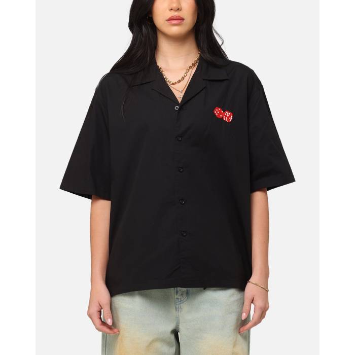Carre 【 Dice Club Button Up Shirt Womens Black 】 クラブ レディース 黒色 ブラック
