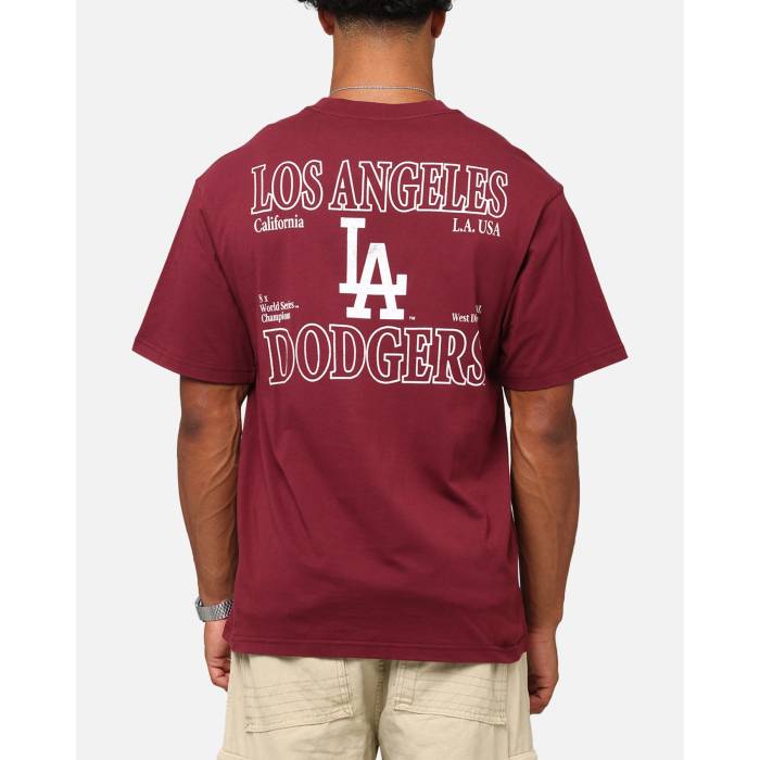 Majestic Athletic 【 Los Angeles Dodgers Cassell Wordmark T-Shirt Mens Maroon 】 ドジャース プルオーバー メンズ マルーン