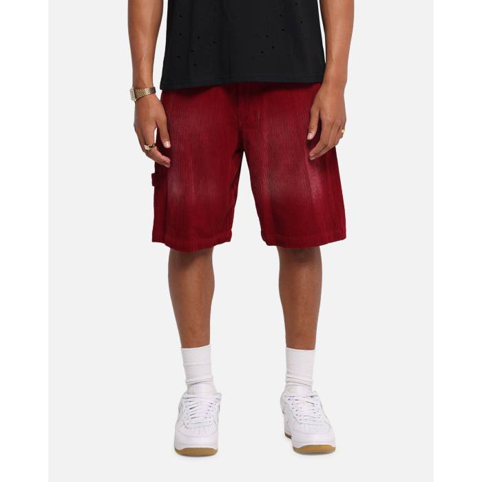 Xxiii 【 Corduroy Wash Jorts Mens Burgundy 】 コール天 メンズ ブドウ酒色・バーガンディー