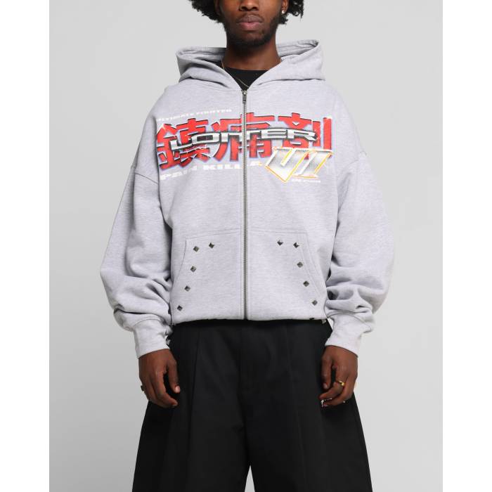 Loiter 【 Fighter Zip Hoodie Mens Grey 】 ファイター フーディー パーカー メンズ 灰色 グレー｜スニケス
