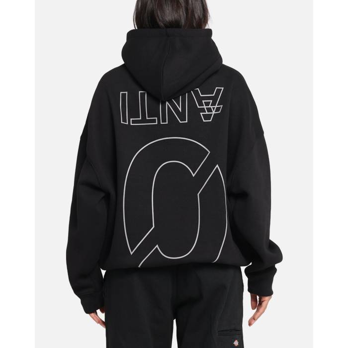 The Anti Order 【 Azero Stencil Boxy Hoodie Womens Black 】 フーディー パーカー レディース 黒色 ブラック