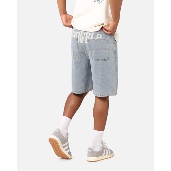S Double 【 Print Denim Standard Shorts Mens Light Blue 】 ジーンズ standard 判定基準 さる股引き メンズ 青味 青み
