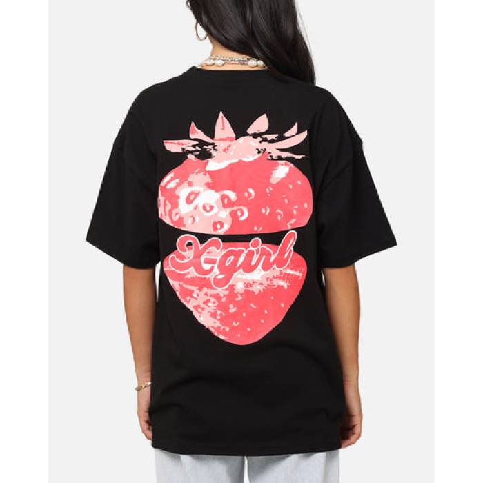 X-Girl 【 Strawberry Relaxed T-Shirt Womens Black 】 Tシャツ レディース 黒色 ブラック｜スニケス 12,388円
