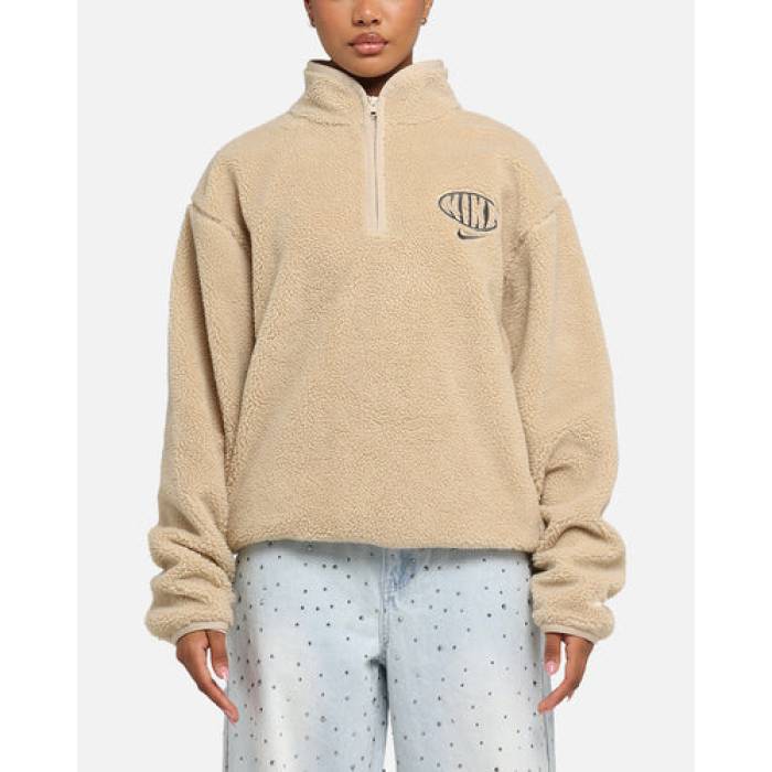 ナイキ Nike 【 Club Sustainable Winterized Half Zip Top H Grey Womens Grain/Medium As 】 クラブ ハーフ 灰色 グレー レディース