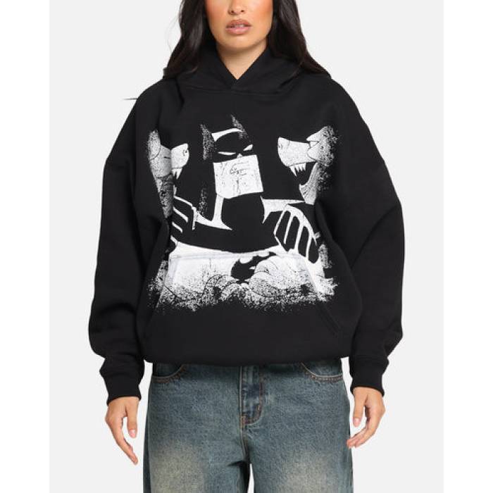 American Thrift 【 X Dc Batman The Animated Premium Hoodie Womens Black 】 DC ディーシー Premium 割り増し金 フーディー パーカー レディース 黒いこと 黒いこと