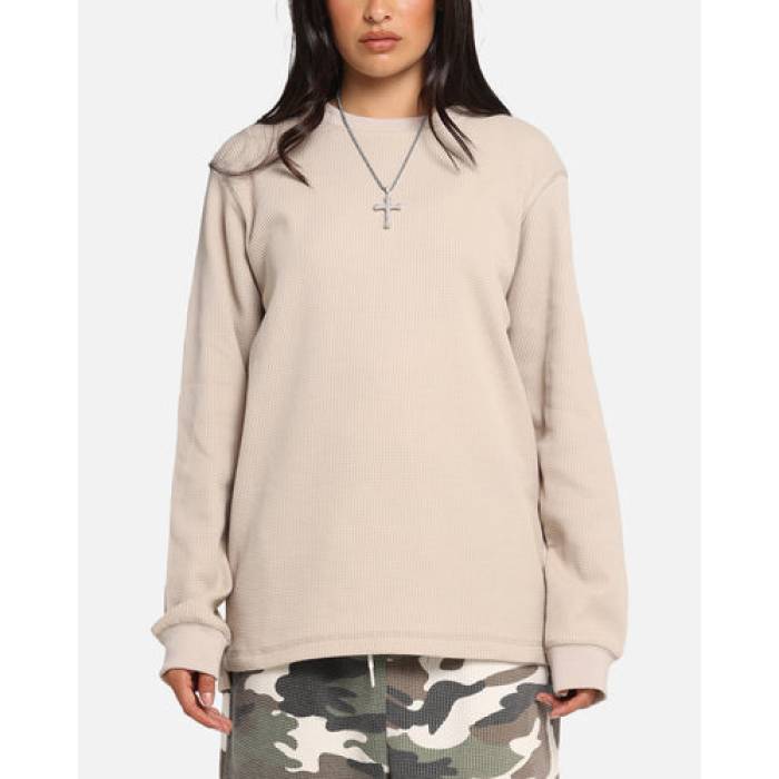 Xxiii 【 Thermal Long Sleeve T-Shirt Womens Sand 】 Sleeve スリーブ Tシャツ レディース 砂色・サンド