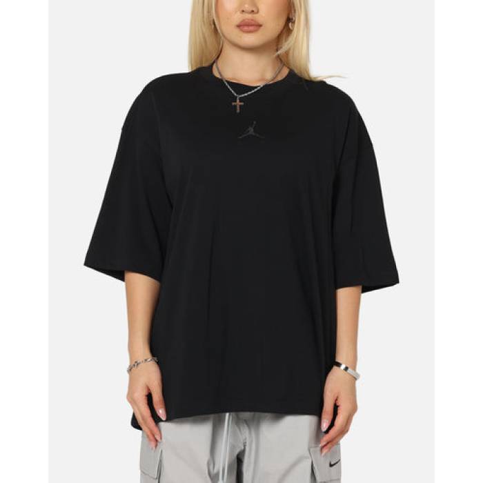ナイキ ジョーダン Jordan 【 Flight Essentials Oversized Crewneck T-Shirt Womens Black/Black 】 Flight フライト Tシャツ レディース 黒色 ブラック