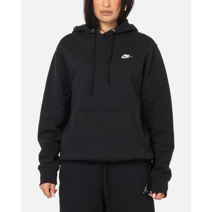 ナイキ Nike 【 Club Pullover Fleece Hoodie Te Womens Black/Black/Whi 】 クラブ フリース フーディー パーカー レディース 黒色 ブラック