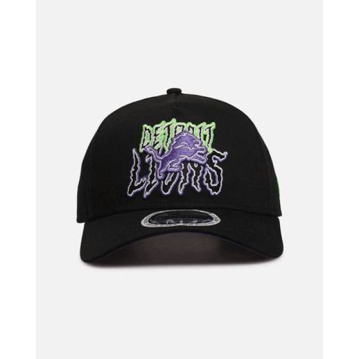 ニューエラ New Era 【 Detroit Lions 'Spooky Script' 9Forty A-Frame Snapback Ple Mens Black/Green/Pur 】 デトロイト ライオンズ Snapback スナップバック バッグ メンズ 黒色 ブラック green 緑・グリーン|スニケス