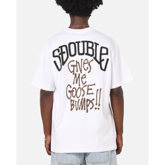 S Double 【 Goosebumps T-Shirt Mens White 】 プルオーバー メンズ 白いこと 白いこと