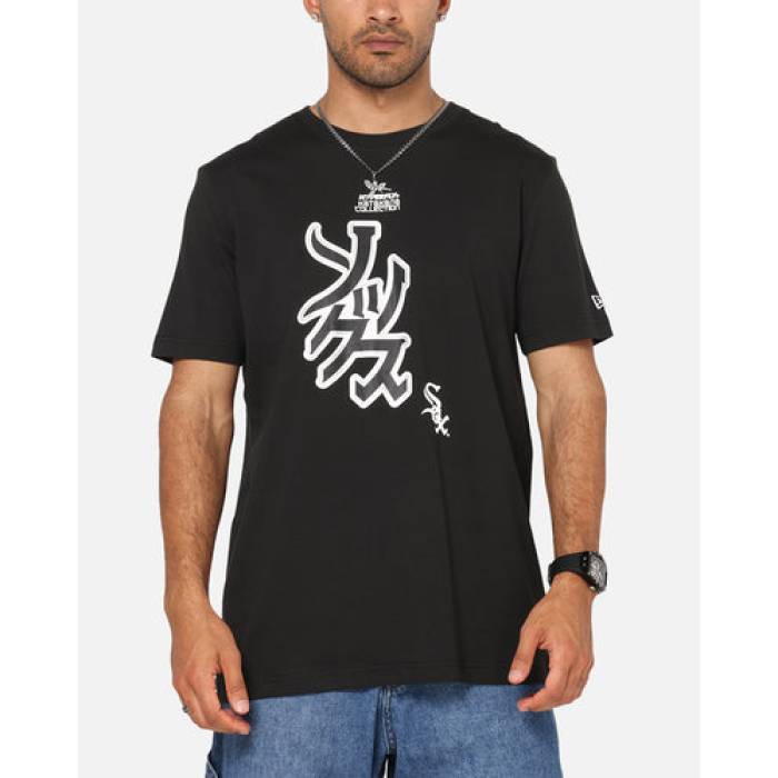 ニューエラ New Era 【 Chicago White Sox 'Hyperfly Katakana X Mlb' T-Shirt Mens Black 】 シカゴ 白色 ホワイト Tシャツ メンズ 黒色 ブラック