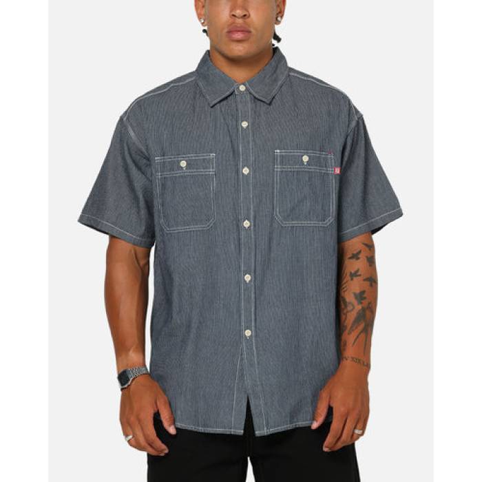S Double 【 Union Work Button Up Shirt Mens Stripe 】 Union ユニオン メンズ Stripe ストライプ