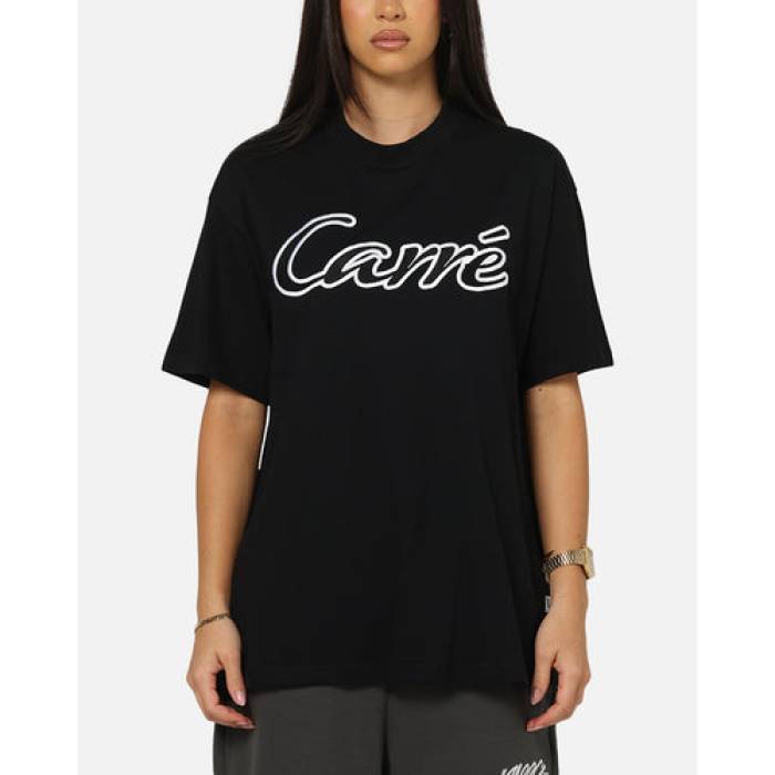 Carre 【 Da Script T-Shirt Womens Black 】 原作 ティーシャツ レディース 黒いこと 黒いこと