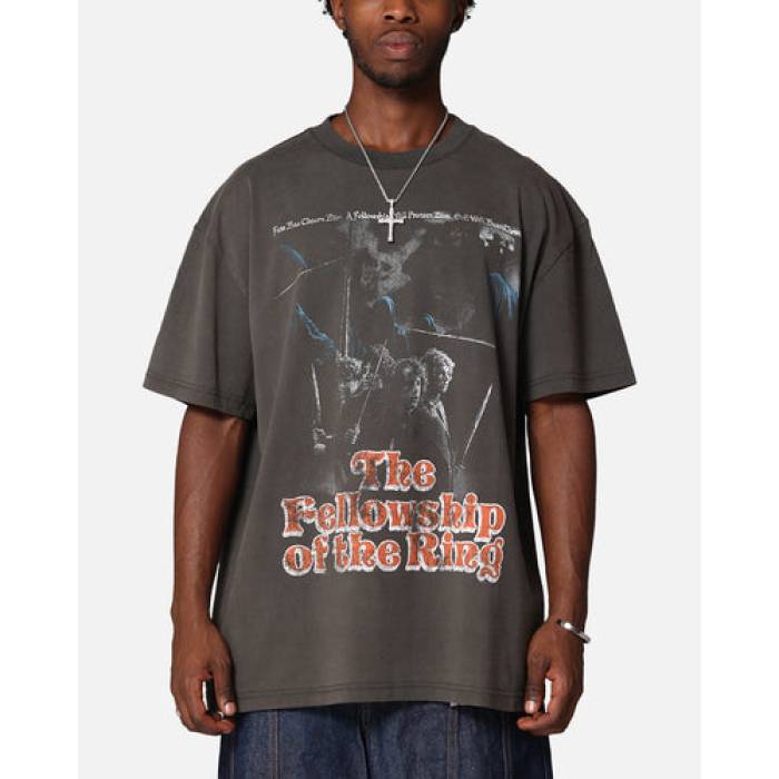 American Thrift 【 X Lord Of The Rings Fellowship Heavy T-Shirt Mens Black Wash 】 輪っか プルオーバー メンズ 黒いこと 黒いこと