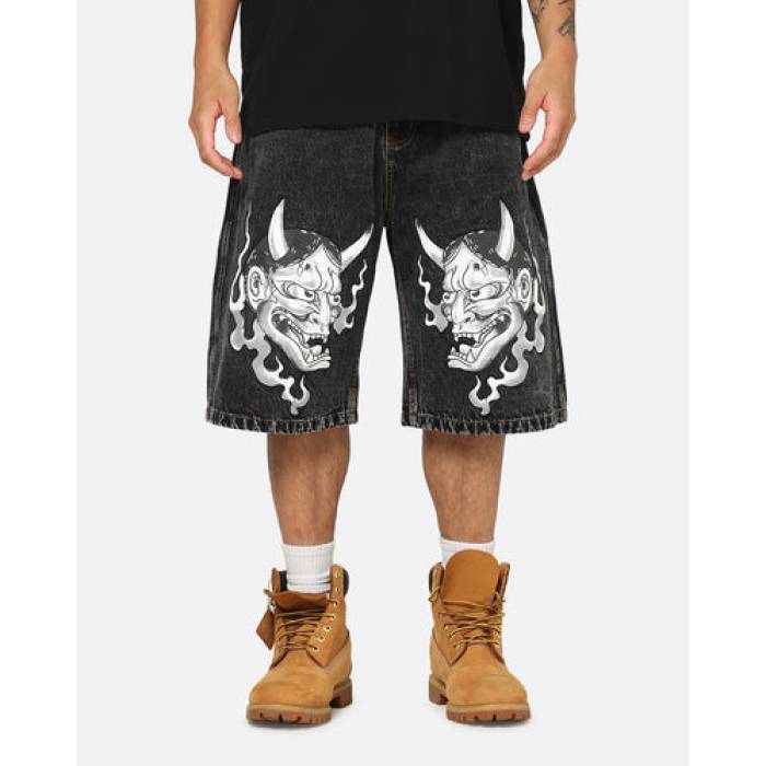 エドハーディー Ed Hardy 【 Established 77 Denim Jorts Mens Black 】 デニム メンズ 黒色 ブラック