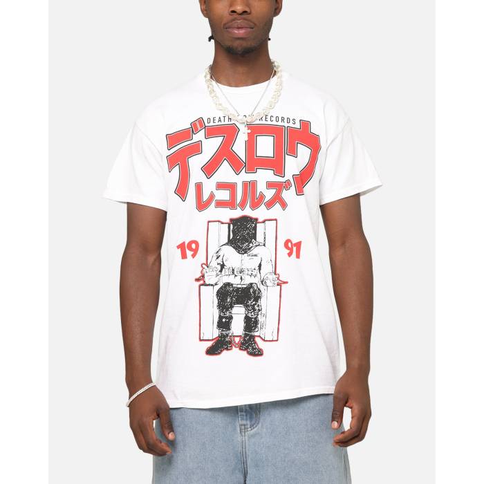 Deathrow Records 【 Japanese T-Shirt Mens White 】 プルオーバー メンズ 白いこと 白いこと