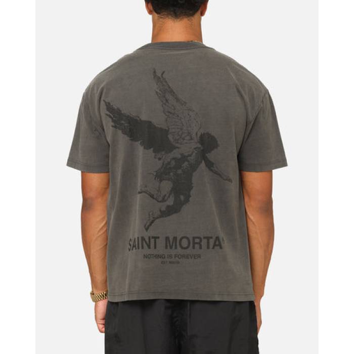 Saint Morta 【 Nothing Is Forever Boxy T-Shirt Mens Black Wash 】 プルオーバー メンズ 黒いこと 黒いこと