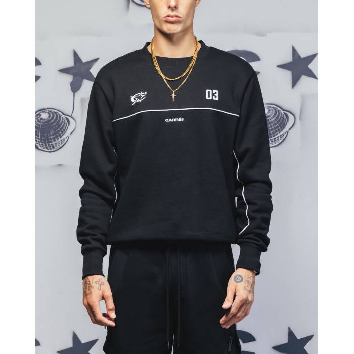 Carre 【 Trainer Oversized Panelled Crewneck Mens Black 】 トレーナー メンズ 黒色 ブラック