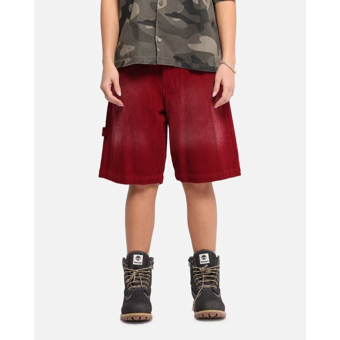 Xxiii 【 Corduroy Wash Jorts Womens Burgundy 】 コール天 レディース ぶどう酒色・バーガンディー