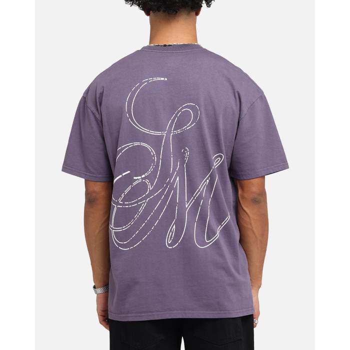 Saint Morta 【 Cursive Boxy T-Shirt Mens Purple 】 プルオーバー メンズ Purple 紫・パープル