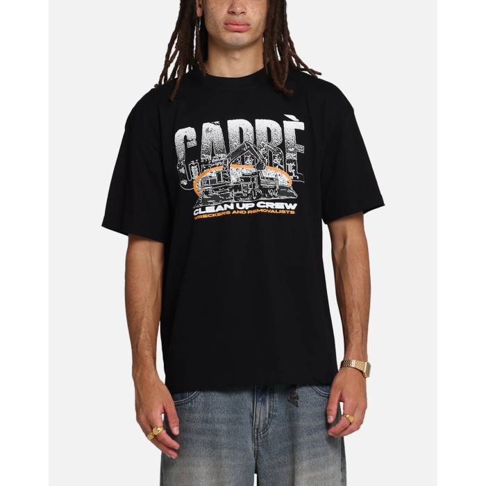 Carre 【 Clean Up Crew T-Shirt Mens Black 】 労働者の一団 プルオーバー メンズ 黒いこと 黒いこと