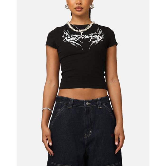 エドハーディー Ed Hardy 【 Tribal Baby T-Shirt Womens Black 】 Tシャツ レディース 黒色 ブラック