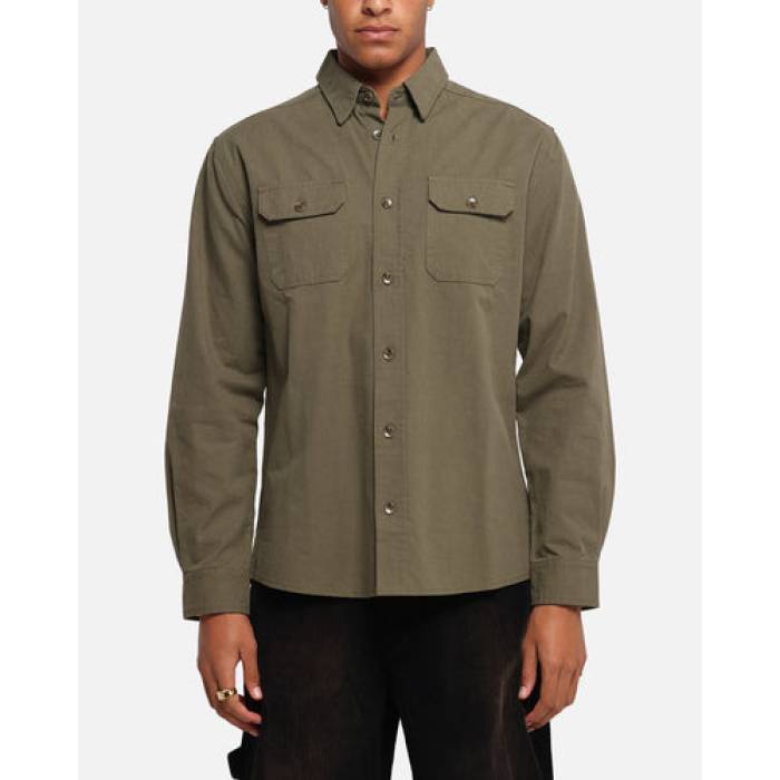 Xxiii 【 Slub Overshirt Mens Khaki 】 メンズ カーキ