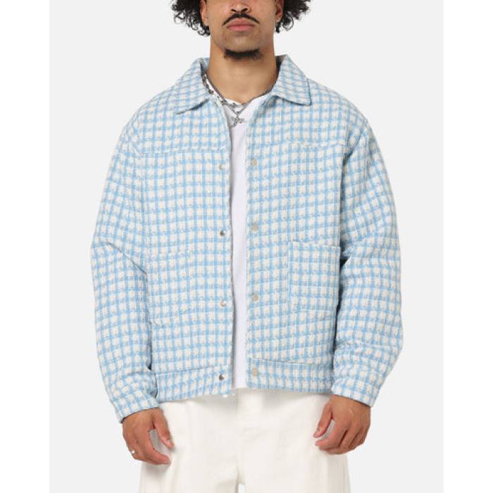 Xxiii 【 Waffle Jacket Mens Blue Check 】 ワッフル Jacket ジャケット メンズ 青色 ブルー
