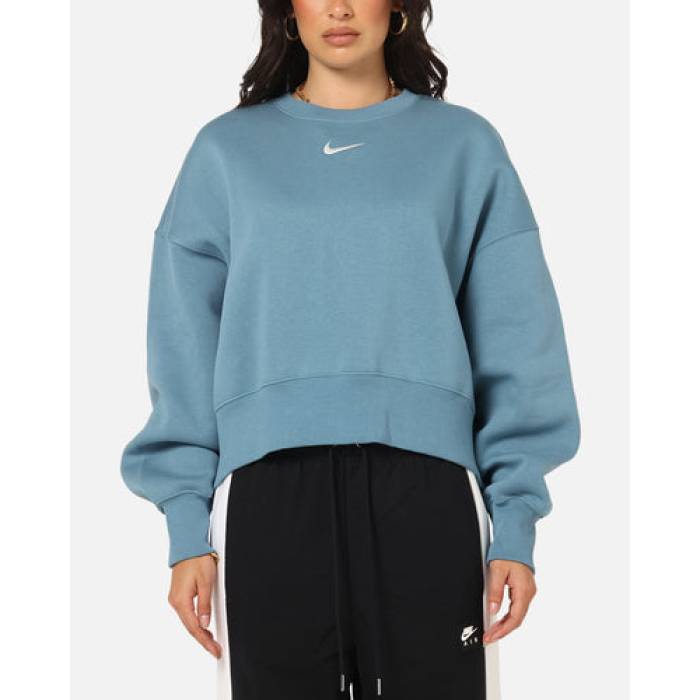 ナイキ Nike 【 Sportswear Style Fleece Over-Oversized Crewneck L Womens Smokey Blue/Sai 】 フリース レディース 青み 青色
