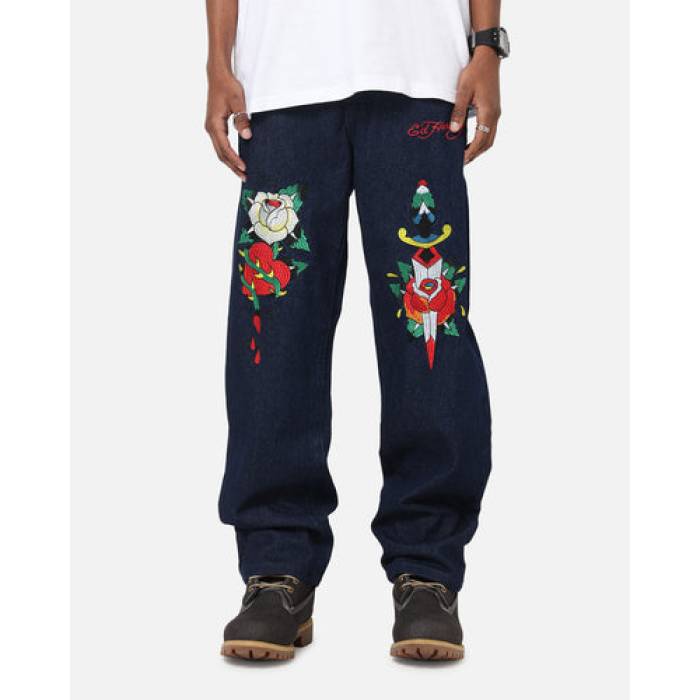 エドハーディー Ed Hardy 【 Once Wounded Jeans Mens Dark Indigo 】 ジーンズ メンズ 藍色・インディゴ｜スニケス