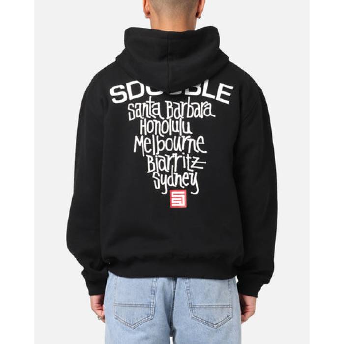 S Double 【 Cities Zip Through Hoodie Mens Black 】 フーディー パーカー メンズ 黒いこと 黒いこと