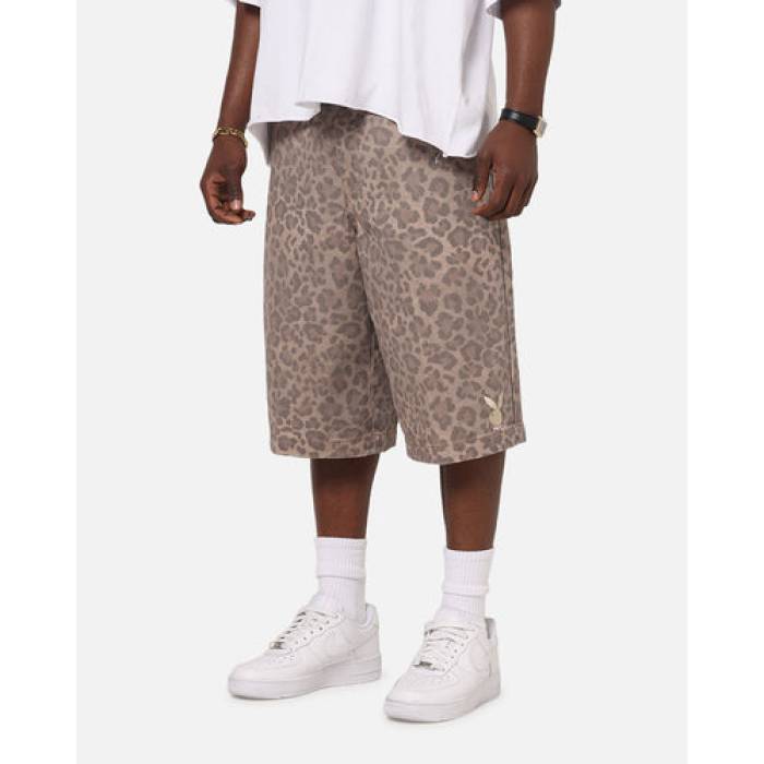 Playboy 【 All Over Print Shorts Mens Leopard Beige 】 ショーツ メンズ ヒョウ柄 レオパード ベージュ｜スニケス 24,090円