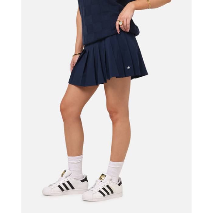 アディダス Adidas 【 Originals Pleated Skort Womens Night Indigo 】 オリジナルス レディース ナイト 藍色・インディゴ｜スニケス