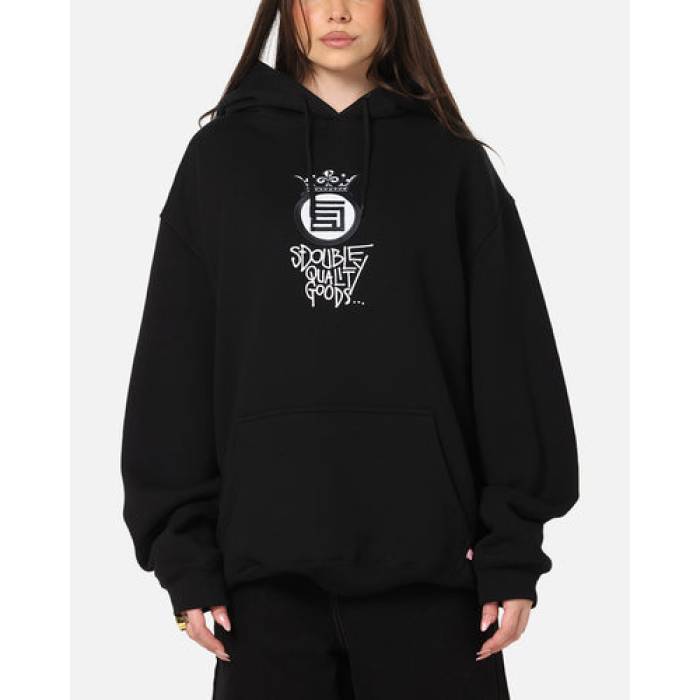 S Double 【 Crown Dot Hoodie Womens Black 】 フーディー パーカー レディース 黒色 ブラック