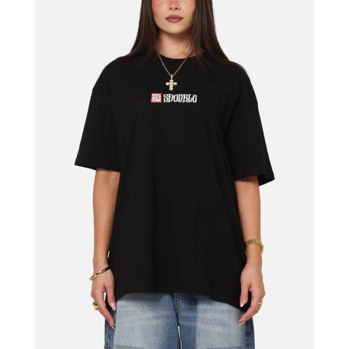 S Double 【 Cube Mid Block T-Shirt Womens Black 】 ミッド Tシャツ レディース 黒色 ブラック