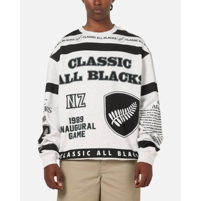 ミッチェル&ネス Mitchell & Ness 【 All Blacks Rugby Union Classic Crewneck Mens Silver Marle 】 ラグビー Union ユニオン クラシック メンズ Silver 銀色・シルバー