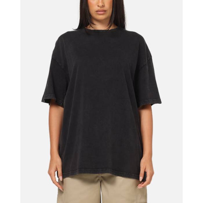 American Thrift 【 New Standard T-Shirt Womens Black Acidwash 】 standard スタンダード Tシャツ レディース 黒色 ブラック