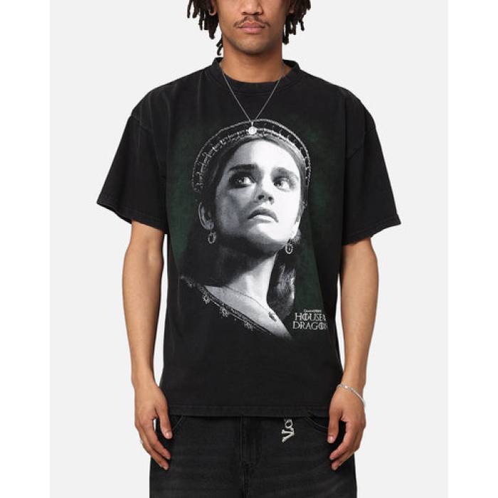 73Studio 【 X House Of The Dragon Alicent Vintage T-Shirt Mens Black Acidwash 】 火竜 vintage ビンテージ・ヴィンテージ プルオーバー メンズ 黒いこと 黒いこと
