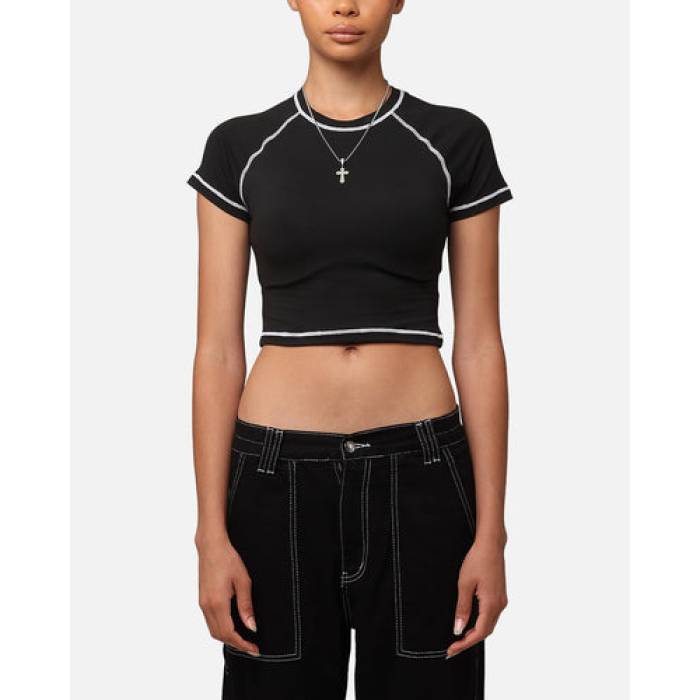 Xxiii 【 Boiler Room Crop T-Shirt Womens Black 】 Crop クロップ ティーシャツ レディース 黒いこと 黒いこと
